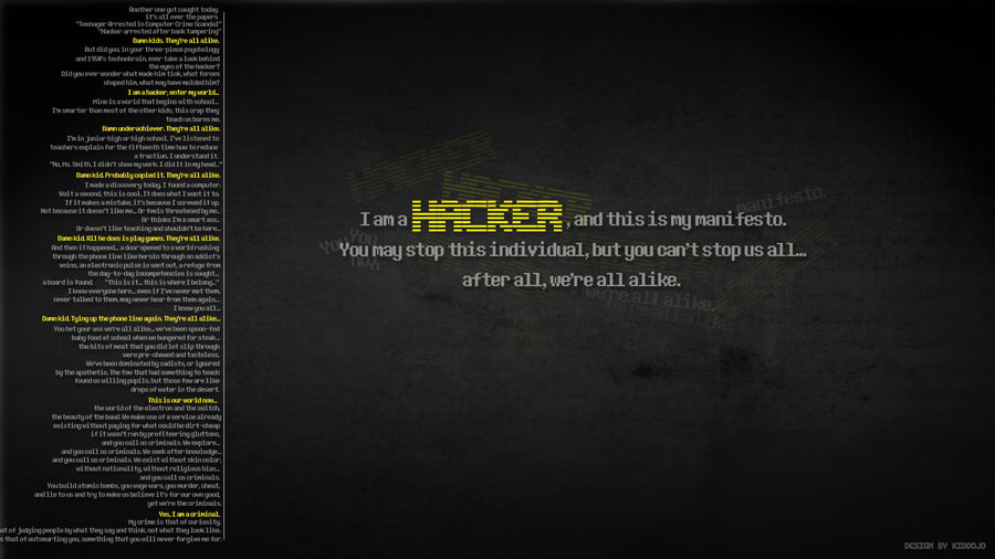 Hacker Manifesto Wallpaper by Kiddojo